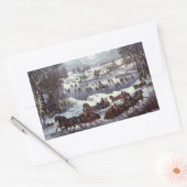 Sticker Rectangulaire Vintage Noël, Central Park en hiver (Enveloppe)