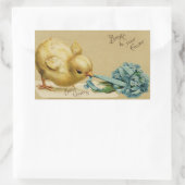 Sticker Rectangulaire Vintage Pâques (Sac)