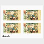 Sticker Rectangulaire Vintage : pâques - (Feuille)