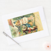 Sticker Rectangulaire Vintage : pâques - (Enveloppe)
