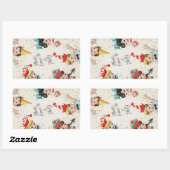 Sticker Rectangulaire Vintage Retro Invitation d'anniversaire pour enfan (Feuille)