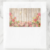 Sticker Rectangulaire Vintage Russe Romantique Rose Bois (Sac)