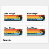 Sticker Rectangulaire Vintage San Diego (Feuille)