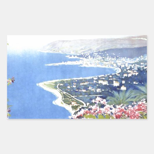 Sticker Rectangulaire Vintage San Remo Italie Europe Travel (Devant)