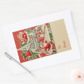 Sticker Rectangulaire Vintage Santa (Enveloppe)