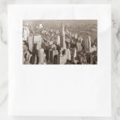 Sticker Rectangulaire Vintage Sepia Tone New York (Sac)