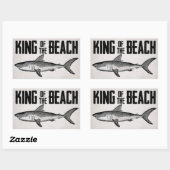 Sticker Rectangulaire Vintage Shark Beach King (Feuille)