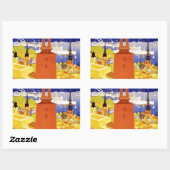 Sticker Rectangulaire Vintage Stockholm (Feuille)