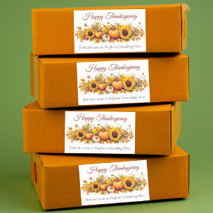 Sticker Rectangulaire Vintage Thanksgiving Citrouilles Custom Company