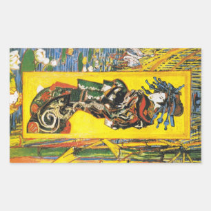Sticker Rectangulaire Vintage Van Gogh Geisha 1887