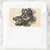 Sticker Rectangulaire Vintage Vicious Wild Boar w Tusks (Sac)