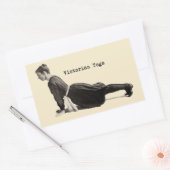 Sticker Rectangulaire Vintage Yoga Woman Up Chien Antique (Enveloppe)