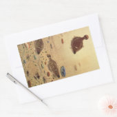 Sticker Rectangulaire Vintages, Marine Ocean Life Poisson plat (Enveloppe)