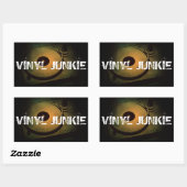 Sticker Rectangulaire Vinyl junkie Old Retro turn table (Feuille)