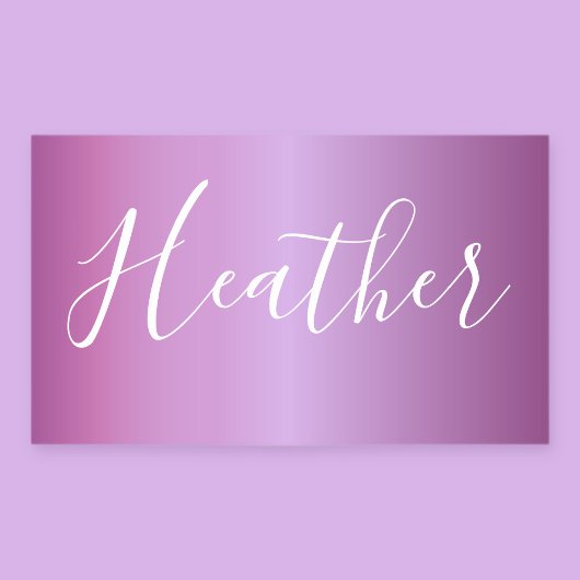 Sticker Rectangulaire Violet violet et script blanc personnalisé