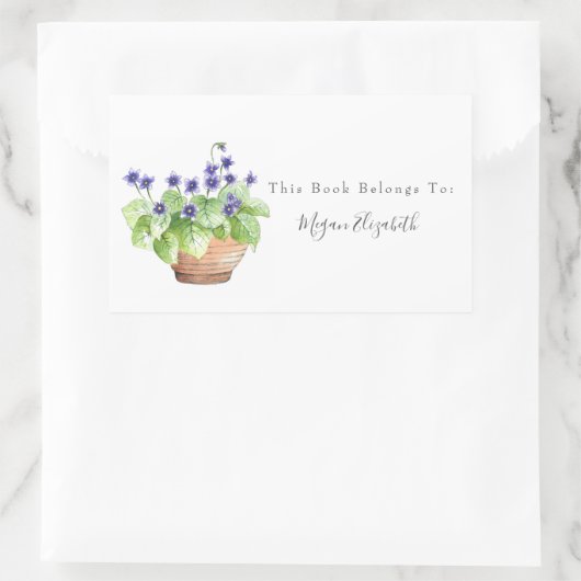 Sticker Rectangulaire Violets pointillés (Sac)