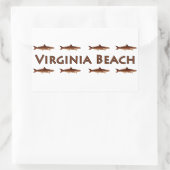 Sticker Rectangulaire Virginia Beach Cobia Saltwater Fishing Logo (Sac)