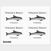 Sticker Rectangulaire Virginia Beach (logo du dauphin) (Feuille)