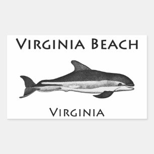Sticker Rectangulaire Virginia Beach (logo du dauphin)