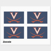Sticker Rectangulaire Virginia Cavaliers Fibre de carbone (Feuille)