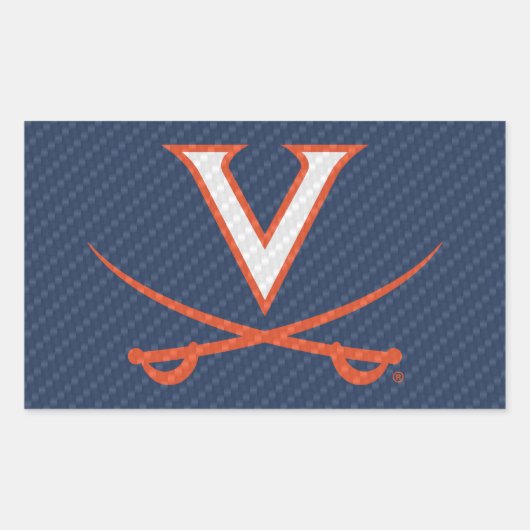 Sticker Rectangulaire Virginia Cavaliers Fibre de carbone (Devant)