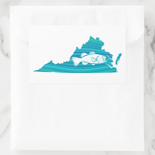 Sticker Rectangulaire Virginia Wave Fishing (Sac)