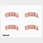 Sticker Rectangulaire Virginia Wordmark désorganisé (Feuille)