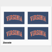 Sticker Rectangulaire Virginia Wordmark désorganisé (Feuille)