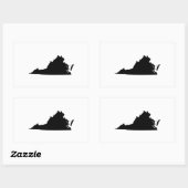 Sticker Rectangulaire Virginie en noir et blanc (Feuille)