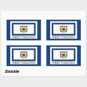 Sticker Rectangulaire Virginie-Occidentale (Feuille)