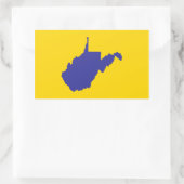 Sticker Rectangulaire Virginie-Occidentale Bleu et Or (Sac)