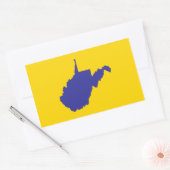 Sticker Rectangulaire Virginie-Occidentale Bleu et Or (Enveloppe)