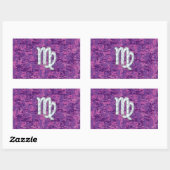 Sticker Rectangulaire Virgo Sign on Pink Fuchsia Camouflage numérique (Feuille)