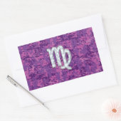 Sticker Rectangulaire Virgo Sign on Pink Fuchsia Camouflage numérique (Enveloppe)