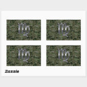 Sticker Rectangulaire Virgo Zodiac Sign on Green Digital Camo Style (Feuille)