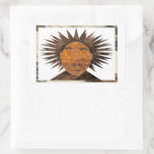 Sticker Rectangulaire Visage avec cheveux sauvages. (Sac)