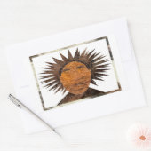 Sticker Rectangulaire Visage avec cheveux sauvages. (Enveloppe)