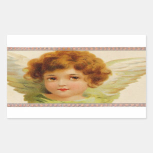Sticker Rectangulaire Visage d'ange Vintage doux