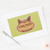 Sticker Rectangulaire Visage de chat drôle, <YOUR TEXT> (Enveloppe)