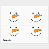 Sticker Rectangulaire Visage de neige (Feuille)