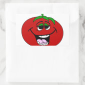 Sticker Rectangulaire Visage de tomate (Sac)