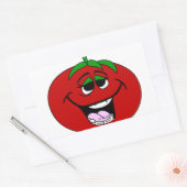 Sticker Rectangulaire Visage de tomate (Enveloppe)