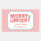 Sticker Rectangulaire Visage Père Noël joyeux | Joyeux et lumineux (Devant)