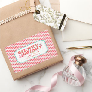 Sticker Rectangulaire Visage Père Noël joyeux   Joyeux et lumineux