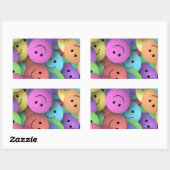 Sticker Rectangulaire Visages colorés du sourire (Feuille)