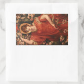 Sticker Rectangulaire Vision de Fiammetta (par Dante Gabriel Rossetti) (Sac)