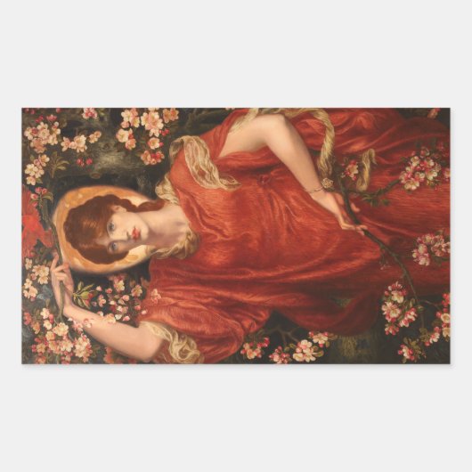 Sticker Rectangulaire Vision de Fiammetta (par Dante Gabriel Rossetti) (Devant)