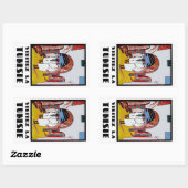Sticker Rectangulaire Visitez La Tunisie (Feuille)