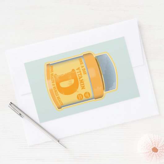 Sticker Rectangulaire Vitamine D capsules santé et bien-être (Enveloppe)