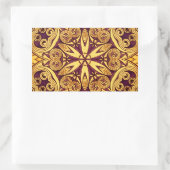 Sticker Rectangulaire Vitrail rose doré et foncé (Sac)